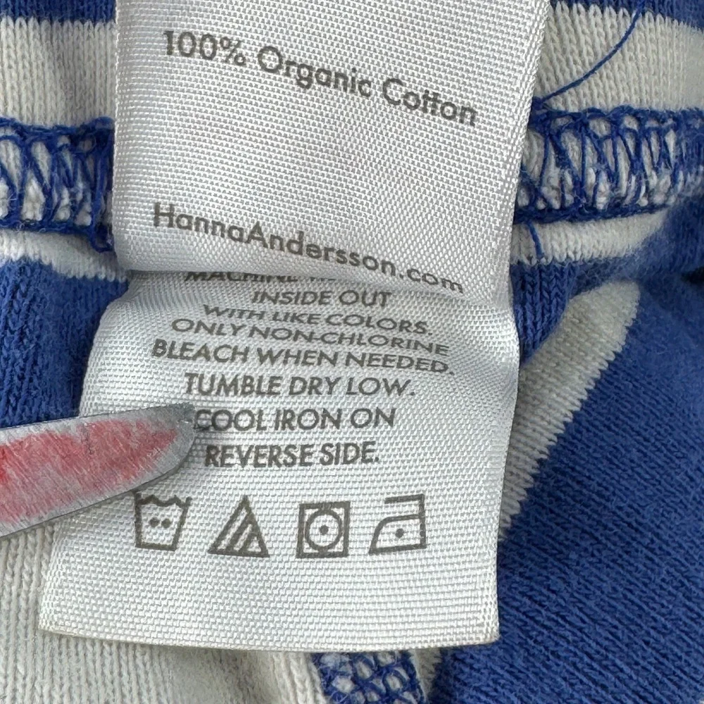 Hanna Andersson Pajama Set Kids Size 8 Superman Striped Organic Cotton Blue PJs